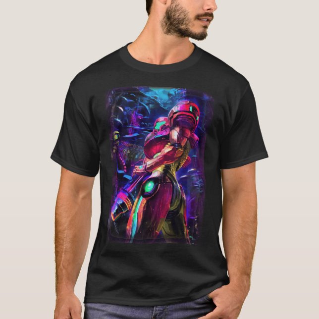 Camiseta Samus Aran Metroid vintage family (Frente)