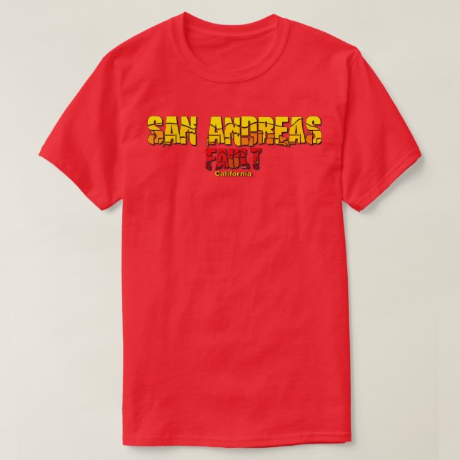 Camiseta San Andreas Fault California (Frente do Design)
