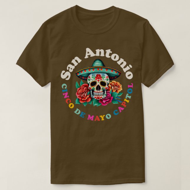 Camiseta San Antonio 2023 Sugar Skull Texas (Frente do Design)