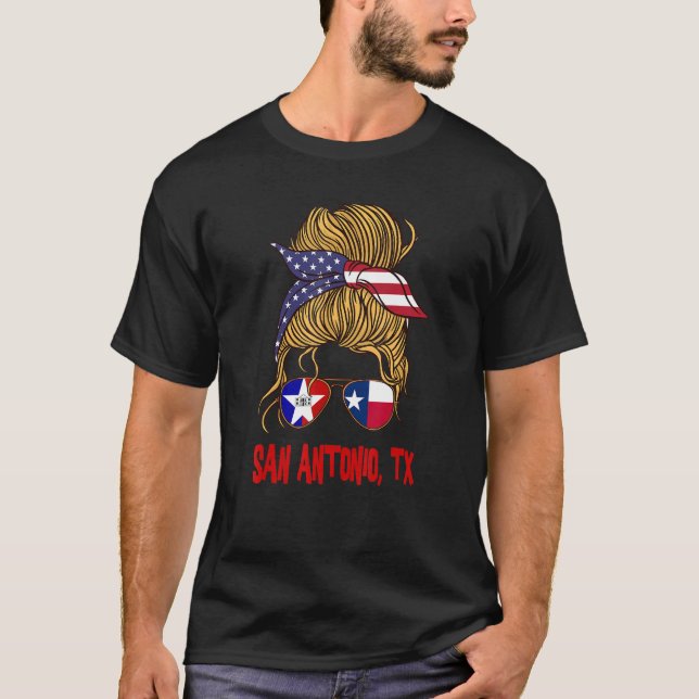 Camiseta San Antonio Para Raparigas San Antonio Texas Flag  (Frente)