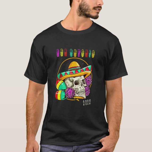 Camiseta San Antonio Texas 2022 Souvenir Fiesta Ar Mexicano (Frente)