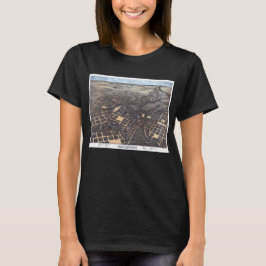 Camiseta San Antonio, Texas, Mapa da Cidade Aérea Antiquada