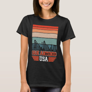 Camiseta San Antonio USA Retro Vintage Sunset Skyline San A