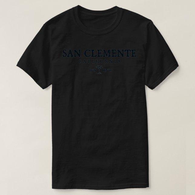 Camiseta San Clemente California Palm Tree Surf Beach Gift (Frente do Design)