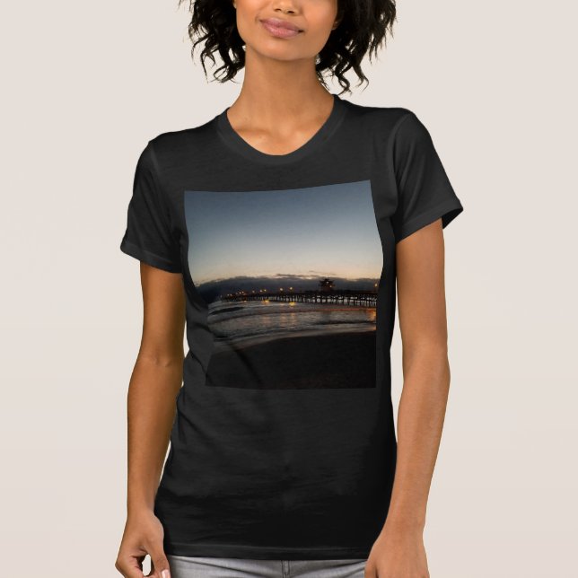 Camiseta san clemente pier night time ocean california (Frente)