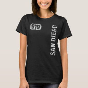 Camiseta San Diego California 619 Area Code Retro