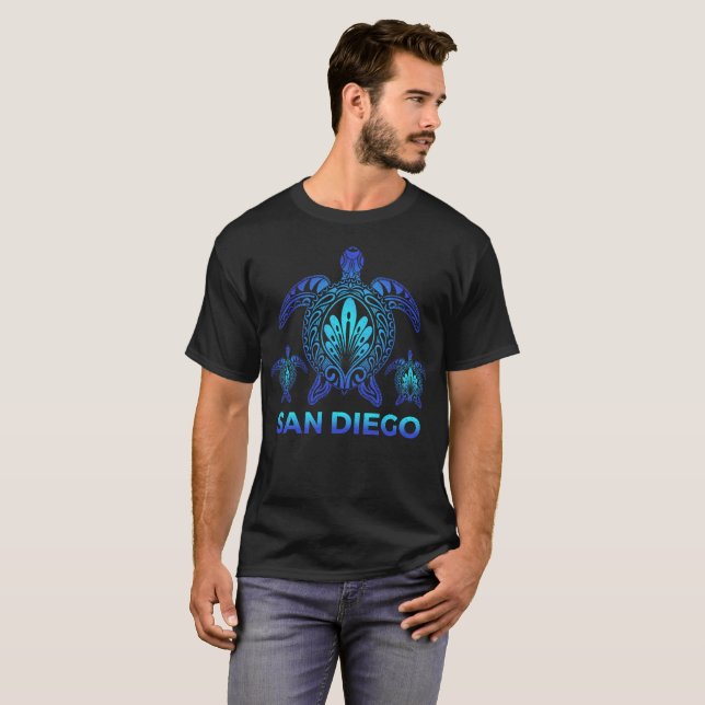Camiseta San Diego California AC Ocean Turtle Souvenirs (Frente Completa)