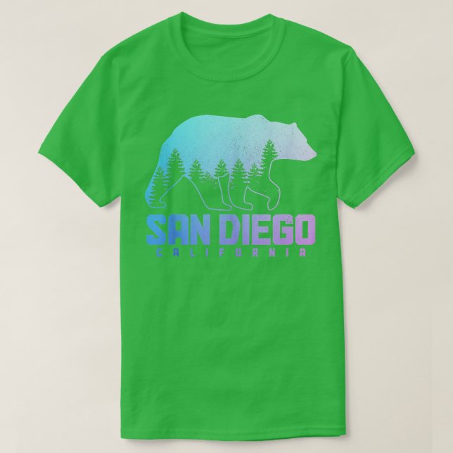 Camiseta San Diego California Bear Grizzly Orgulho ao ar li (Frente do Design)