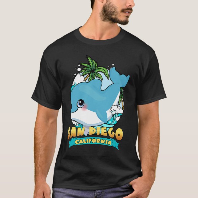 Camiseta SAN DIEGO CALIFÓRNIA Bonito Bebê Dolphin Beach Sou (Frente)