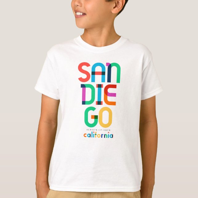 Camiseta San Diego California Meio século, Pop Art, (Frente)