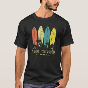 Camiseta San Diego Califórnia Retro Pranchas de Surf Menino