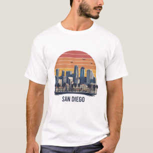 Camiseta San Diego California Skyline-Modern Cityscape Art