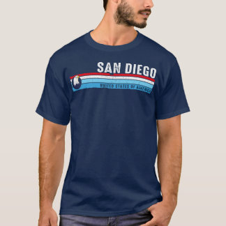 Camiseta San Diego California Vintage Estilo Costeiro Retro
