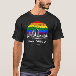 Camiseta San Diego City California Rainbow Flag