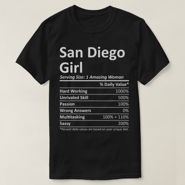 Camiseta SAN DIEGO GIRL CA CALIFÓRNIA Funny City Home Raots (Frente do Design)