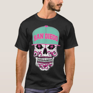 Camiseta San Diego Mexicano Sugar Skull Mint Green Pink Sd