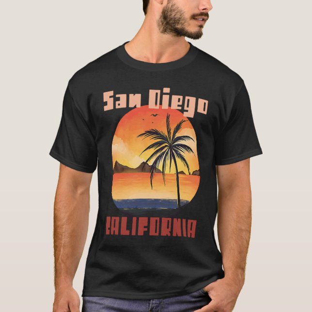 Camiseta San Diego Palm trees California Vacation Beach Oce (Frente)