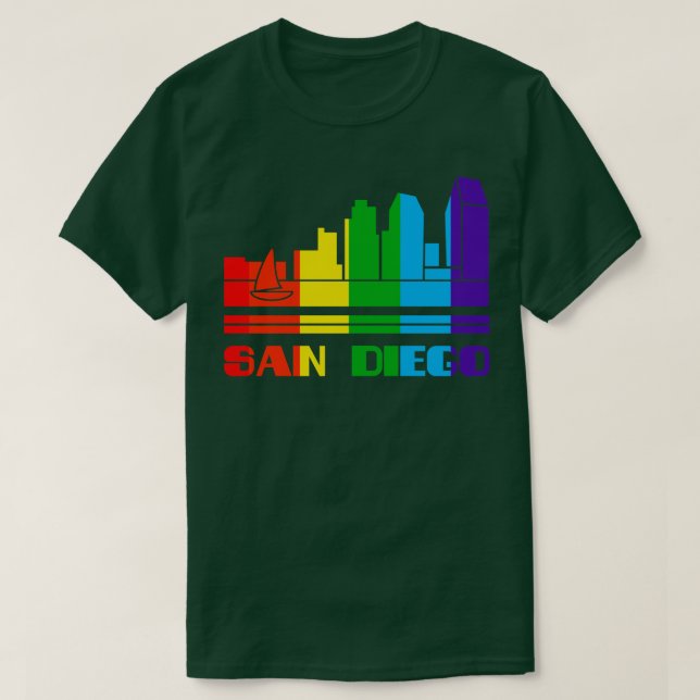 Camiseta San Diego Pride San Diego Gift LGBT Suporte LGBTQ (Frente do Design)
