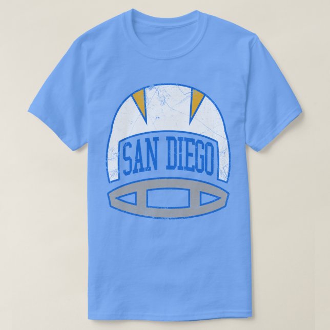 Camiseta San Diego Retro Helmet White (Frente do Design)