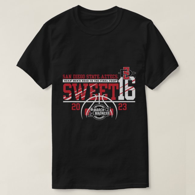 Camiseta San Diego State Aztecs Sweet 16 2023 Basball Bl (Frente do Design)