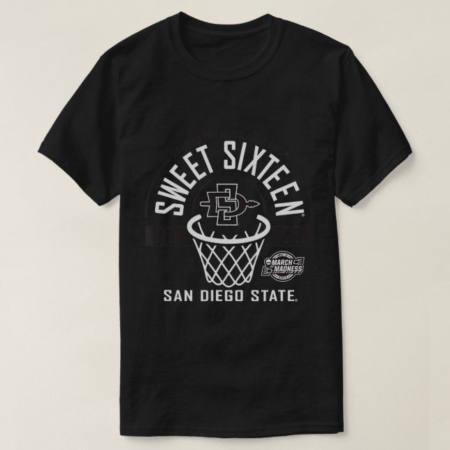 Camiseta San Diego State Aztecs Sweet 16 2023 Basball Re (Frente do Design)