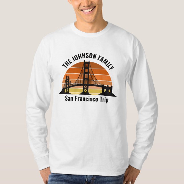 Camiseta San Francisco Bridge Sunset Custom Long Sleeve (Frente)