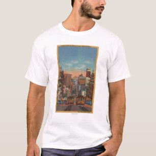 Camiseta San Francisco, CA - teleféricos que vão acima
