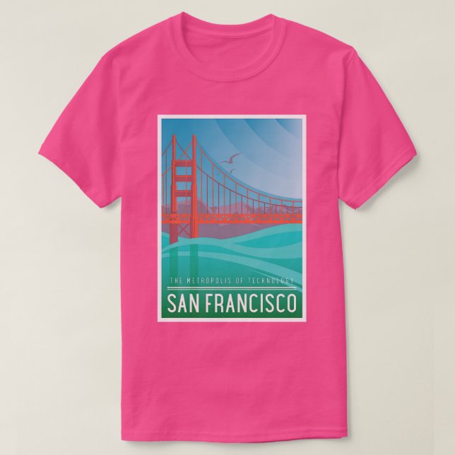 Camiseta San Francisco California Art Deco Nouveau Viagem P (Frente do Design)