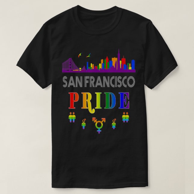 Camiseta San Francisco California LGBTQiA+ Orgulho Mês Prou (Frente do Design)
