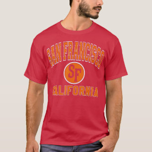 Camiseta San Francisco California SF Estilo Varsity Orange 