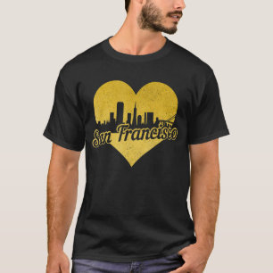 Camiseta San Francisco California Skyline Heart Vintage 1