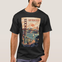 San Francisco California Skyline Viagem Art Retro