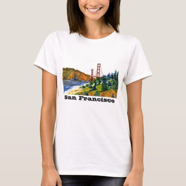 Camiseta San Francisco e golden gate bridge bonito (Frente)