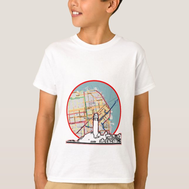 Camiseta San Francisco Map jGibney O MUSEUM Zazzle Gifts (Frente)