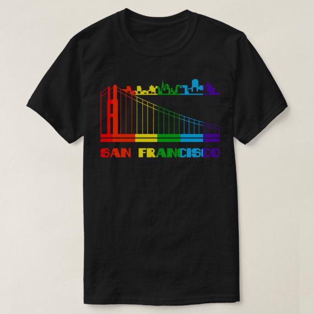 Camiseta San Francisco Pride San Francisco LGBT Gift LGBTQ (Frente do Design)