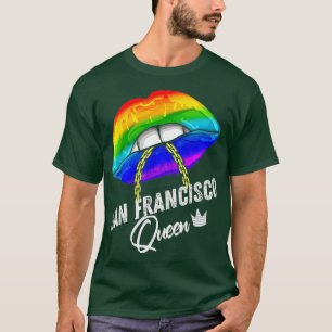 Camiseta San Francisco Queen LGBTQ Orgulho gay Rainbow Flag
