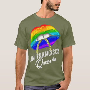 Camiseta San Francisco Queen LGBTQ Orgulho gay Rainbow Flag