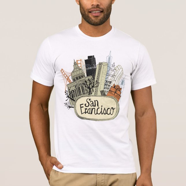 Camiseta San Francisco tirado mão (Frente)