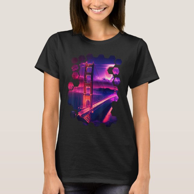 Camiseta San Francisco Vaporwave Aesthetic Retro Style I Lo (Frente)