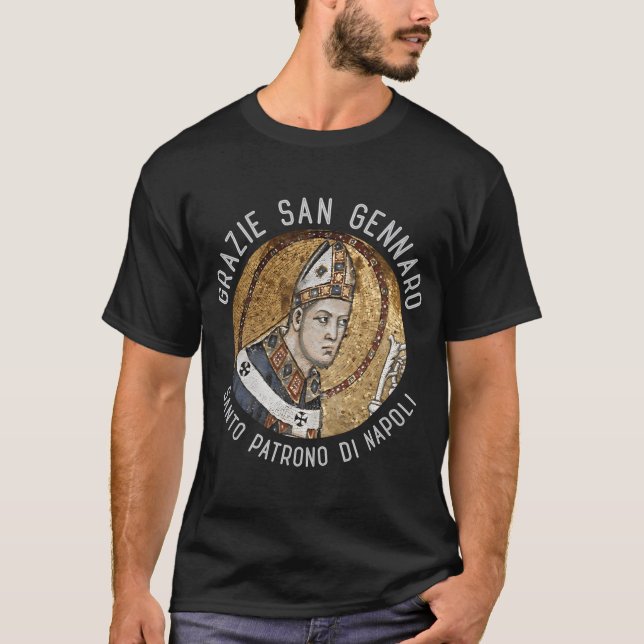 Camiseta San Gennaro Patron Santo De Napoli Orgulhoso Itali (Frente)