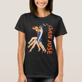 Camiseta San Jose Art Deco Retro Laranja Viagem