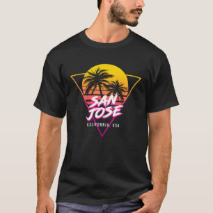 Camiseta San Jose California Palm Trees USA Surfing Retro S