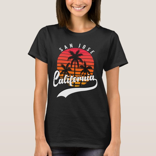 Camiseta San Jose, Camisa-T de Mulher Solteira da Califórni (Frente)