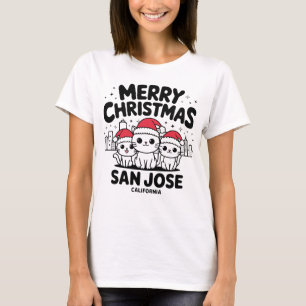Camiseta San Jose City California Feliz Natal Cats EUA