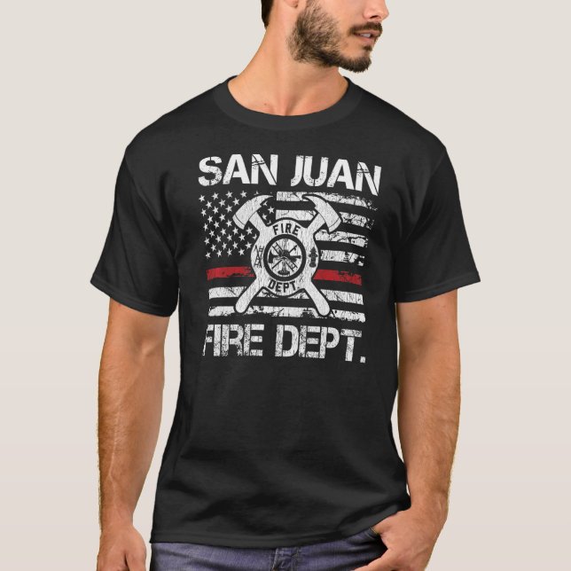 Camiseta San Juan Porto Rico Fire Department Thin Red Line (Frente)