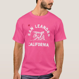 Camiseta San Leandro California Flag Bear Surf Ca Vin