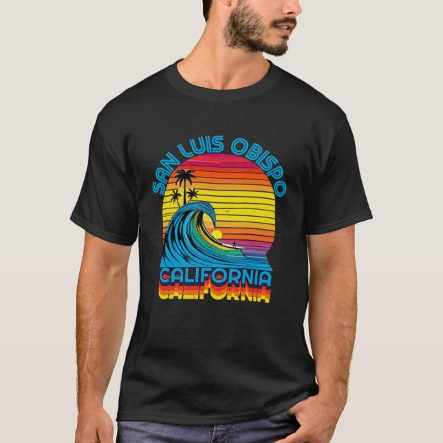 Camiseta San Luis Obispo Retro Throwback Surf & Beach Souve (Frente)