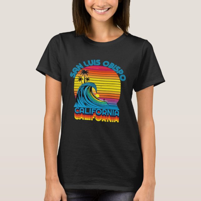 Camiseta San Luis Obispo Retro Throwback Surf & Beach Souve (Frente)
