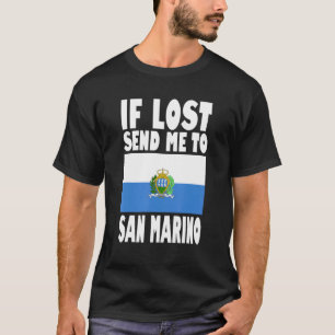 Camiseta San Marino Flag Design Se perdido me envie para Sa