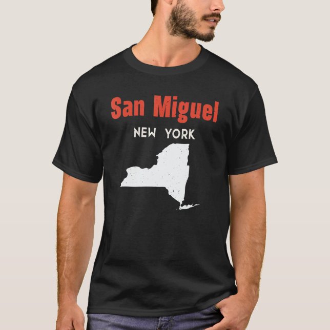 Camiseta San Miguel New York USA State America Travel New Y (Frente)